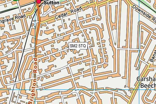 SM2 5TQ map - OS VectorMap District (Ordnance Survey)