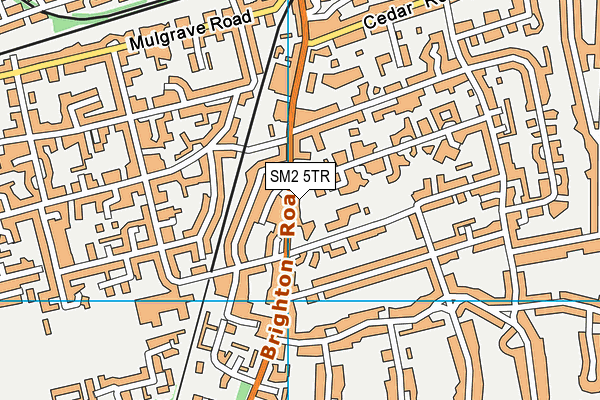 SM2 5TR map - OS VectorMap District (Ordnance Survey)