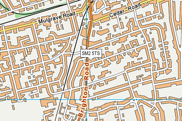 SM2 5TS map - OS VectorMap District (Ordnance Survey)