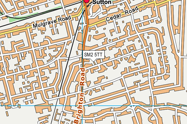 SM2 5TT map - OS VectorMap District (Ordnance Survey)