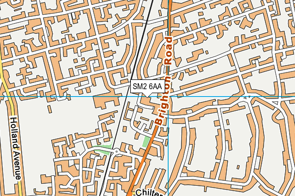 SM2 6AA map - OS VectorMap District (Ordnance Survey)