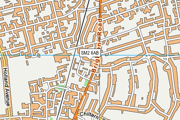SM2 6AB map - OS VectorMap District (Ordnance Survey)