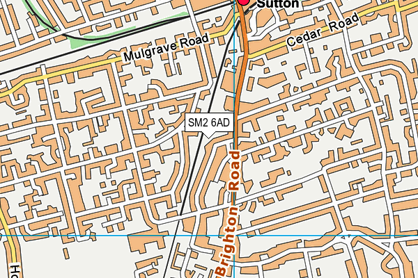 SM2 6AD map - OS VectorMap District (Ordnance Survey)