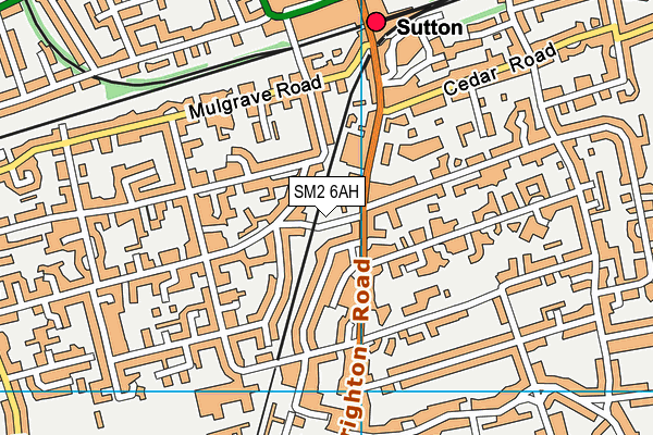 SM2 6AH map - OS VectorMap District (Ordnance Survey)