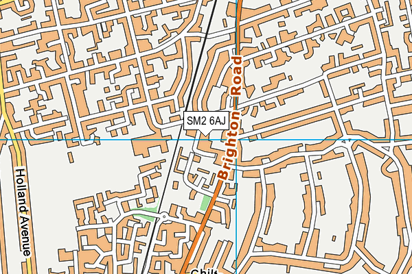 SM2 6AJ map - OS VectorMap District (Ordnance Survey)