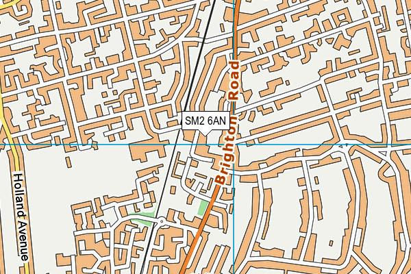 SM2 6AN map - OS VectorMap District (Ordnance Survey)