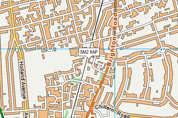 SM2 6AP map - OS VectorMap District (Ordnance Survey)