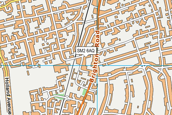 SM2 6AQ map - OS VectorMap District (Ordnance Survey)