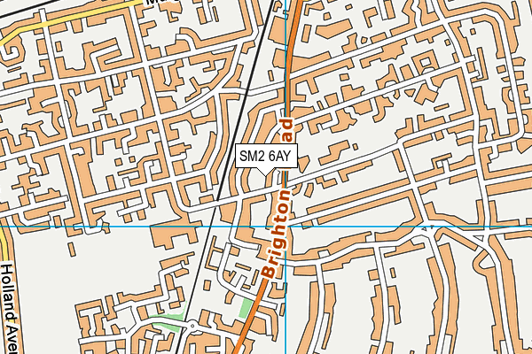 SM2 6AY map - OS VectorMap District (Ordnance Survey)