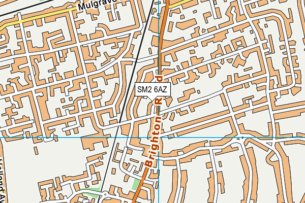 SM2 6AZ map - OS VectorMap District (Ordnance Survey)