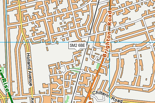 SM2 6BE map - OS VectorMap District (Ordnance Survey)