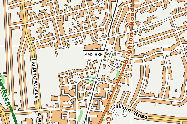 SM2 6BF map - OS VectorMap District (Ordnance Survey)