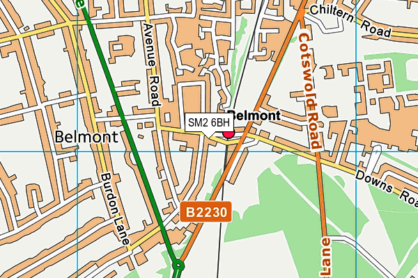 SM2 6BH map - OS VectorMap District (Ordnance Survey)