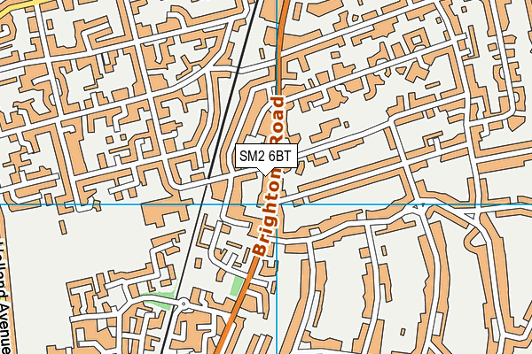 SM2 6BT map - OS VectorMap District (Ordnance Survey)