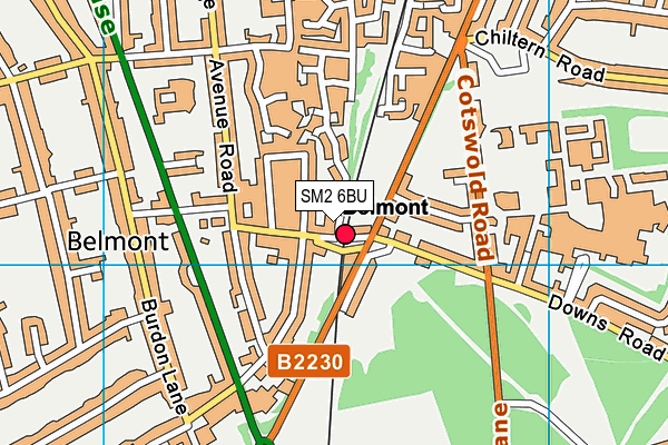 SM2 6BU map - OS VectorMap District (Ordnance Survey)