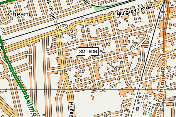 SM2 6DN map - OS VectorMap District (Ordnance Survey)