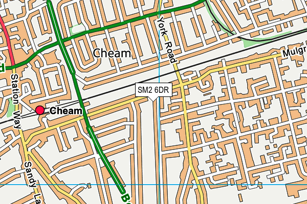SM2 6DR map - OS VectorMap District (Ordnance Survey)
