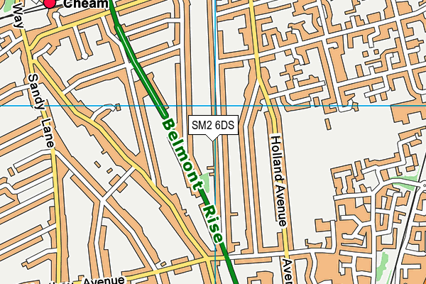 SM2 6DS map - OS VectorMap District (Ordnance Survey)