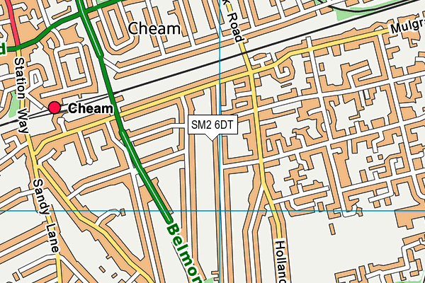SM2 6DT map - OS VectorMap District (Ordnance Survey)