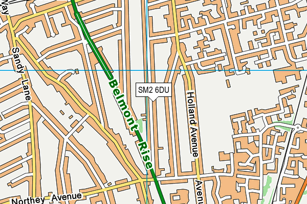 SM2 6DU map - OS VectorMap District (Ordnance Survey)