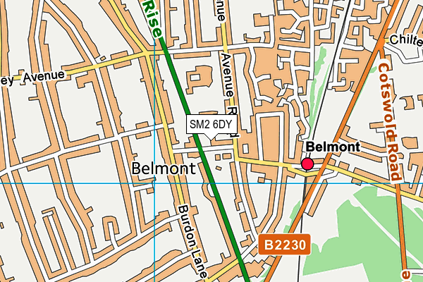 SM2 6DY map - OS VectorMap District (Ordnance Survey)