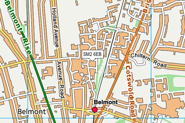 SM2 6EB map - OS VectorMap District (Ordnance Survey)