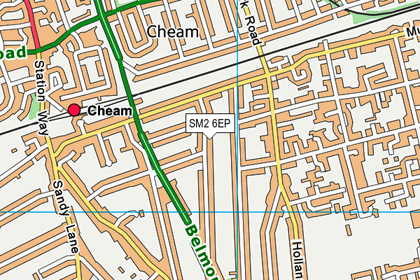 SM2 6EP map - OS VectorMap District (Ordnance Survey)