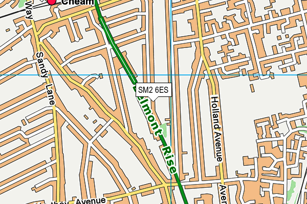 SM2 6ES map - OS VectorMap District (Ordnance Survey)