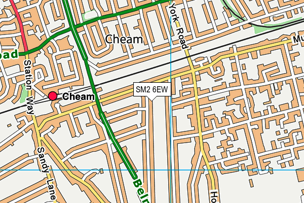 SM2 6EW map - OS VectorMap District (Ordnance Survey)