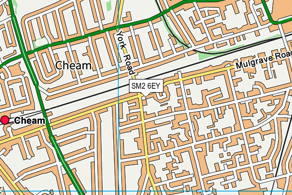 SM2 6EY map - OS VectorMap District (Ordnance Survey)