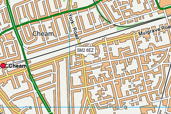 SM2 6EZ map - OS VectorMap District (Ordnance Survey)