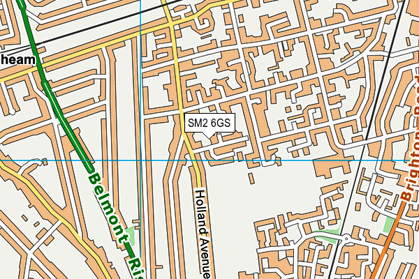 SM2 6GS map - OS VectorMap District (Ordnance Survey)