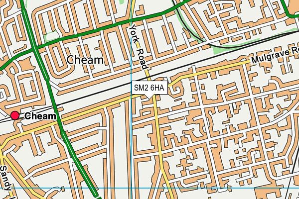 SM2 6HA map - OS VectorMap District (Ordnance Survey)