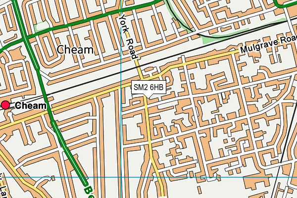 SM2 6HB map - OS VectorMap District (Ordnance Survey)