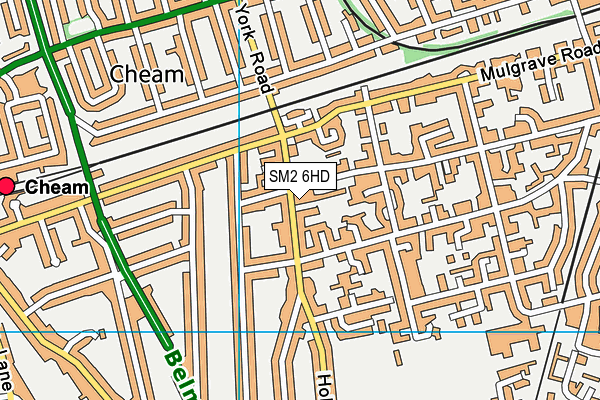 SM2 6HD map - OS VectorMap District (Ordnance Survey)