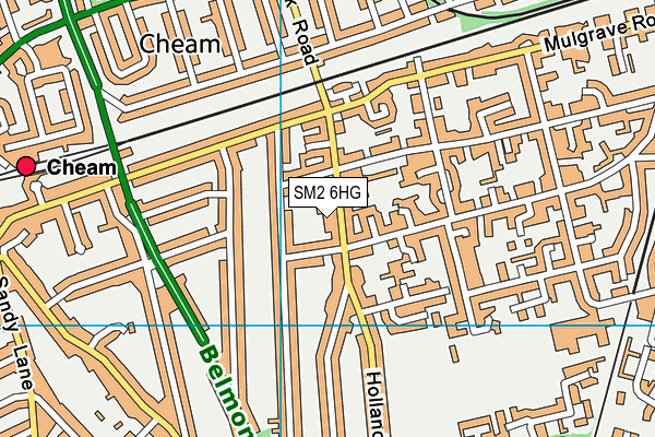 SM2 6HG map - OS VectorMap District (Ordnance Survey)