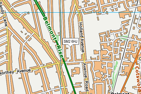 SM2 6HJ map - OS VectorMap District (Ordnance Survey)