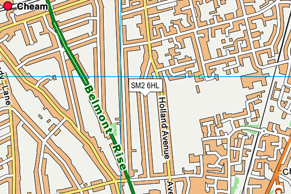 SM2 6HL map - OS VectorMap District (Ordnance Survey)