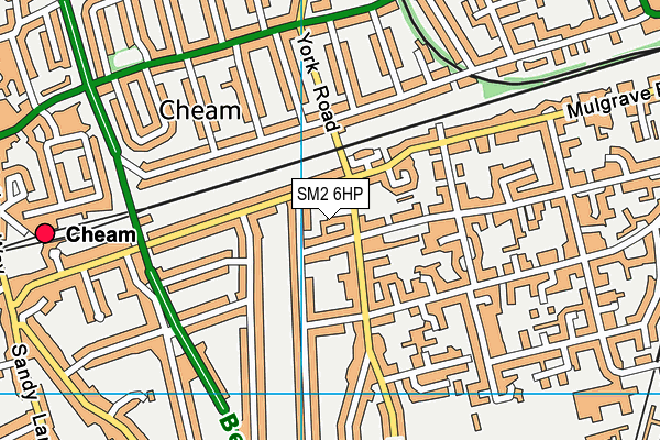 SM2 6HP map - OS VectorMap District (Ordnance Survey)