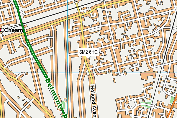 SM2 6HQ map - OS VectorMap District (Ordnance Survey)