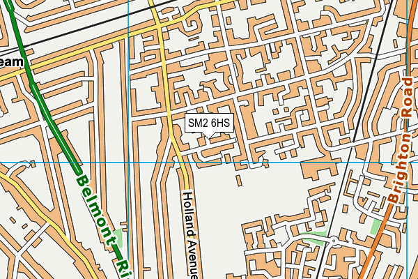 SM2 6HS map - OS VectorMap District (Ordnance Survey)