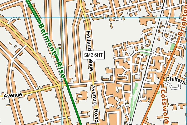 SM2 6HT map - OS VectorMap District (Ordnance Survey)