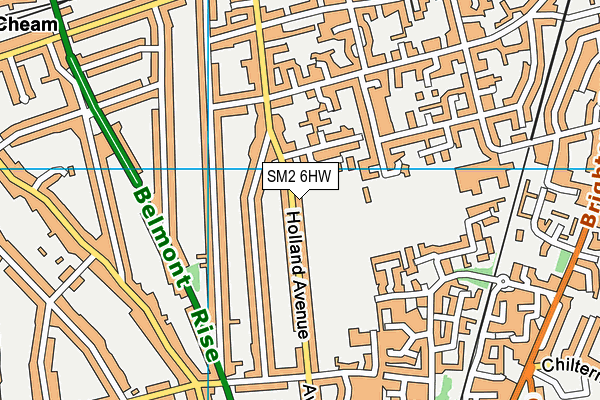 SM2 6HW map - OS VectorMap District (Ordnance Survey)