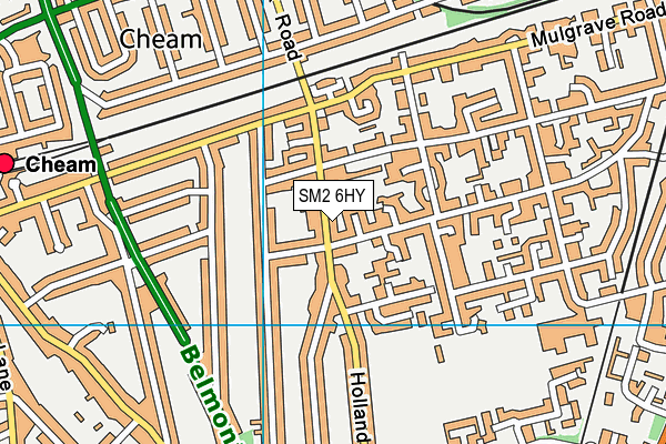 SM2 6HY map - OS VectorMap District (Ordnance Survey)