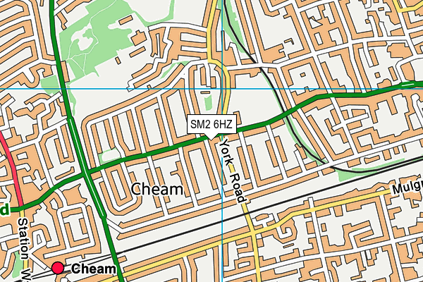 SM2 6HZ map - OS VectorMap District (Ordnance Survey)
