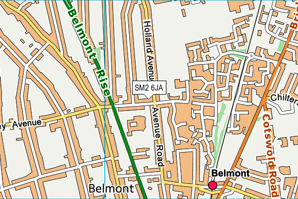 SM2 6JA map - OS VectorMap District (Ordnance Survey)