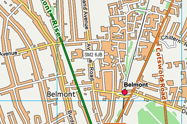 SM2 6JB map - OS VectorMap District (Ordnance Survey)