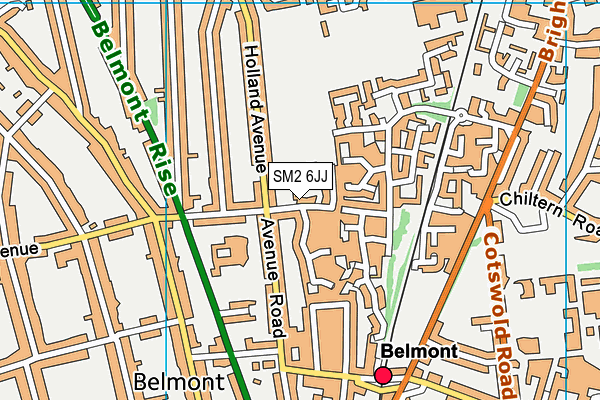 SM2 6JJ map - OS VectorMap District (Ordnance Survey)