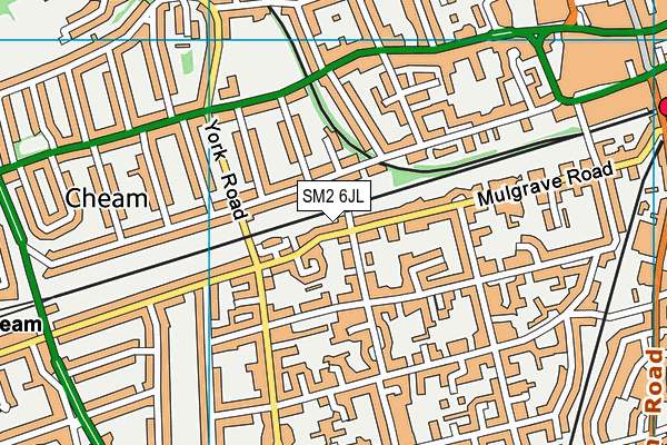SM2 6JL map - OS VectorMap District (Ordnance Survey)
