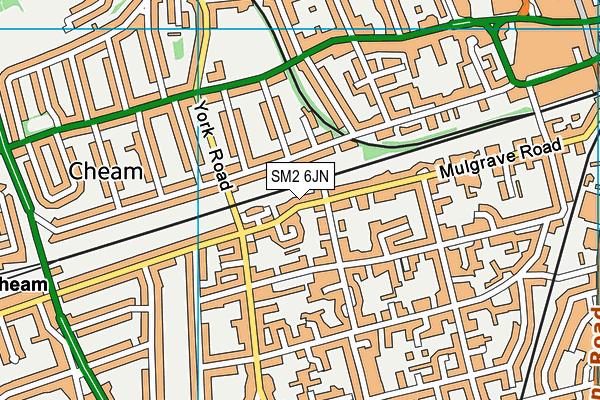 SM2 6JN map - OS VectorMap District (Ordnance Survey)